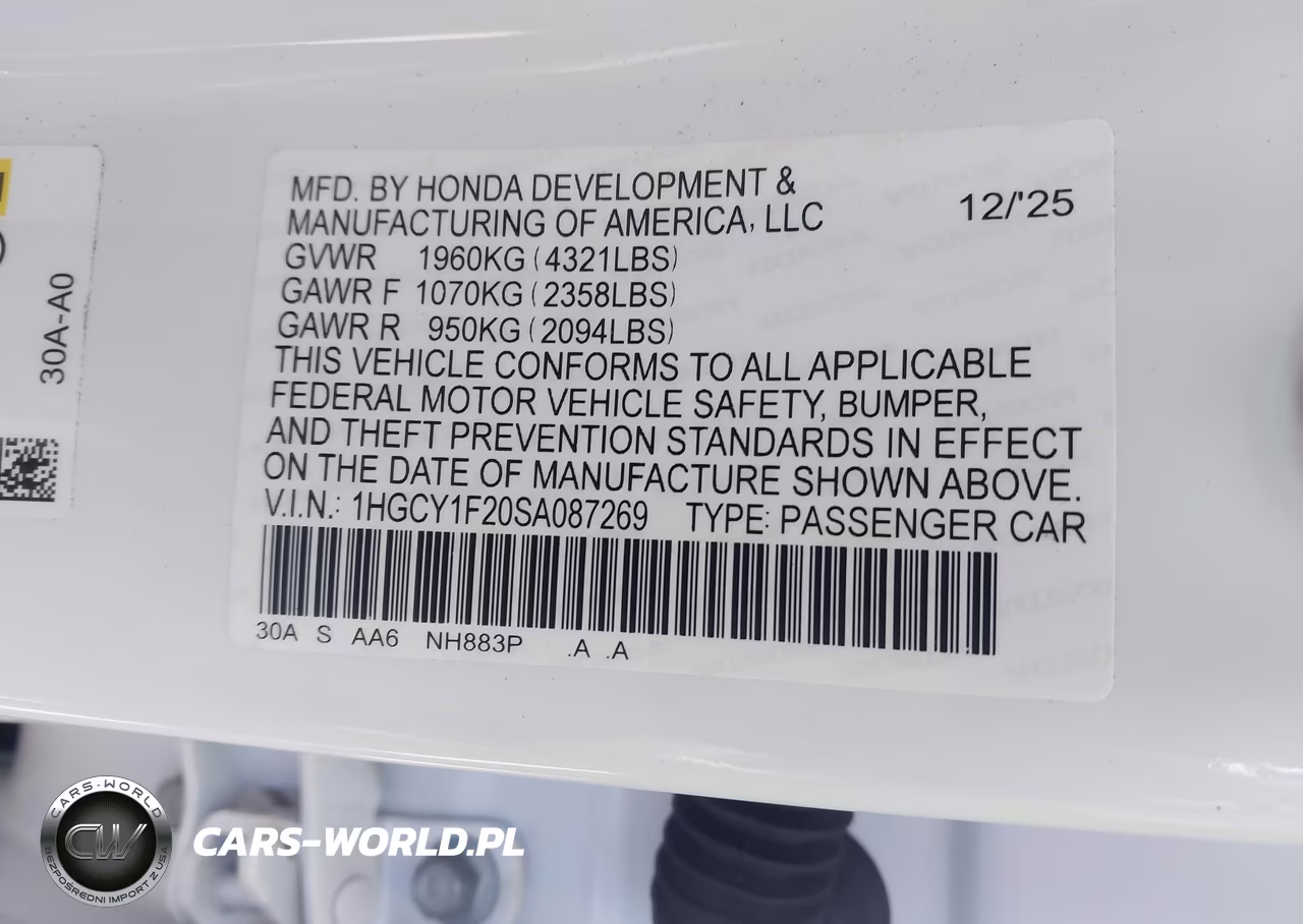 2025 Honda Accord Lx VIN:1HGCY1F20SA087269 - 9