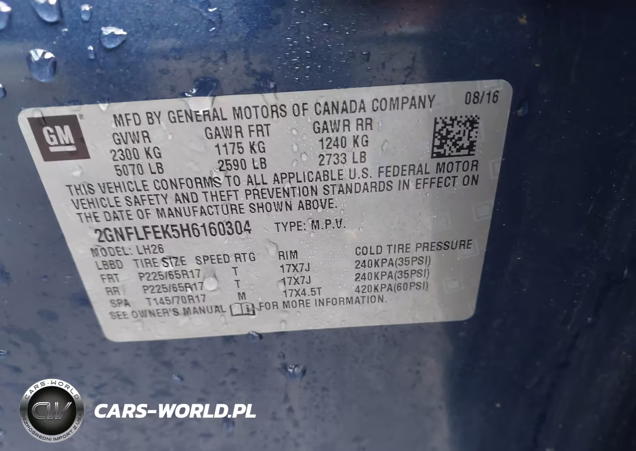 2017 Chevrolet Equinox Lt VIN:2GNFLFEK5H6160304 - 9