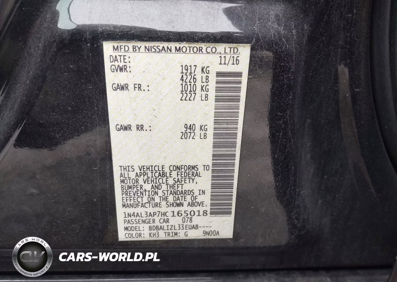 2017 Nissan Altima 2.5 Sv VIN:1N4AL3AP7HC165018 - 9