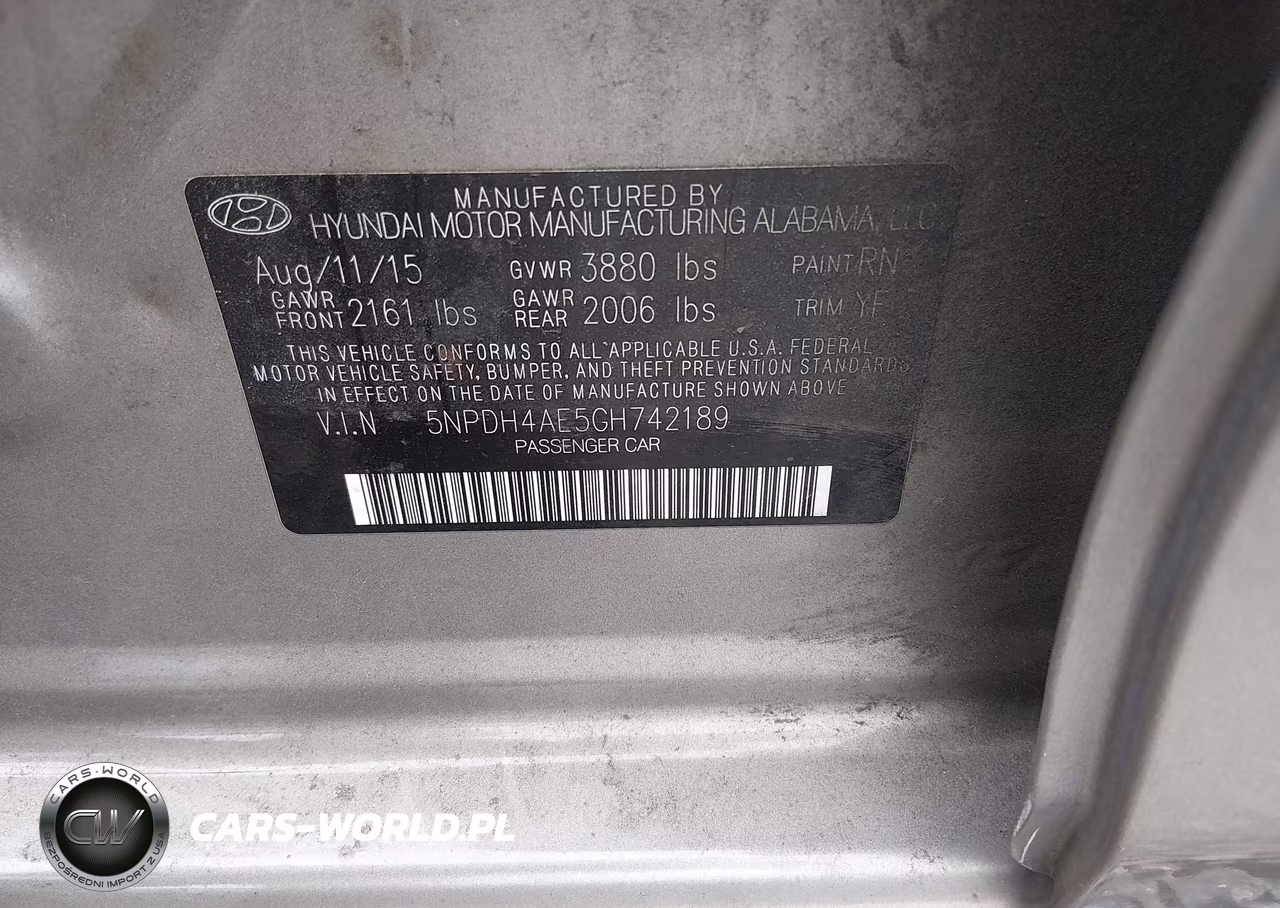 2016 Hyundai Elantra Se VIN:5NPDH4AE5GH742189 - 9