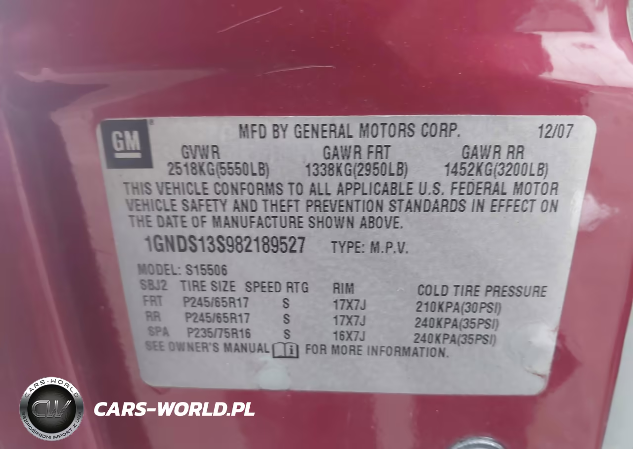 2008 Chevrolet Trailblazer Lt VIN:1GNDS13S982189527 - 9