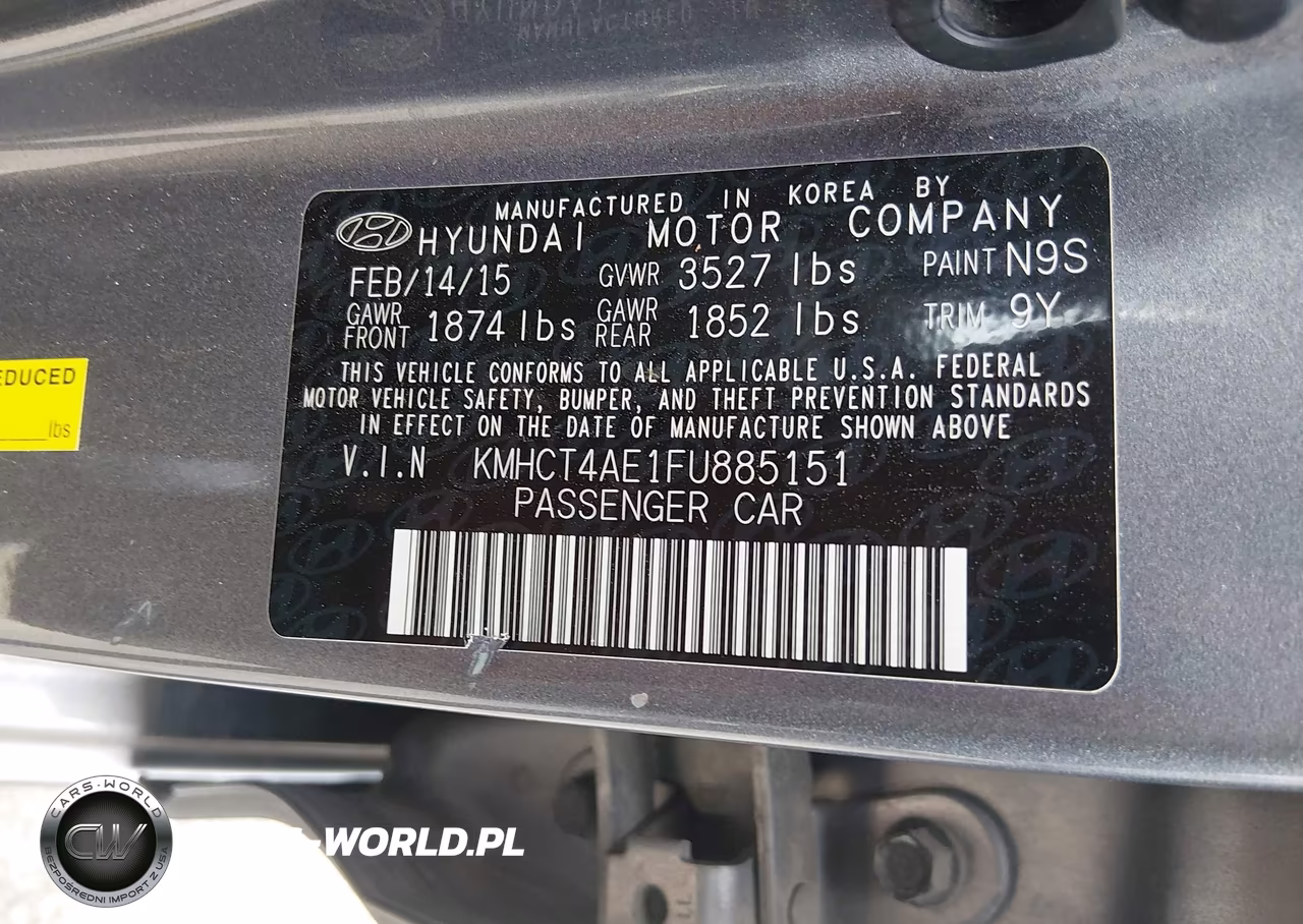 2015 Hyundai Accent Gls VIN:KMHCT4AE1FU885151 - 9