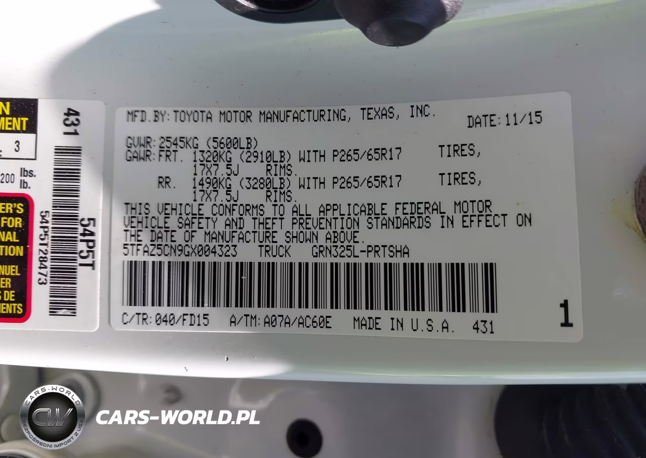 2016 Toyota Tacoma Trd Sport VIN:5TFAZ5CN9GX004323 - 9
