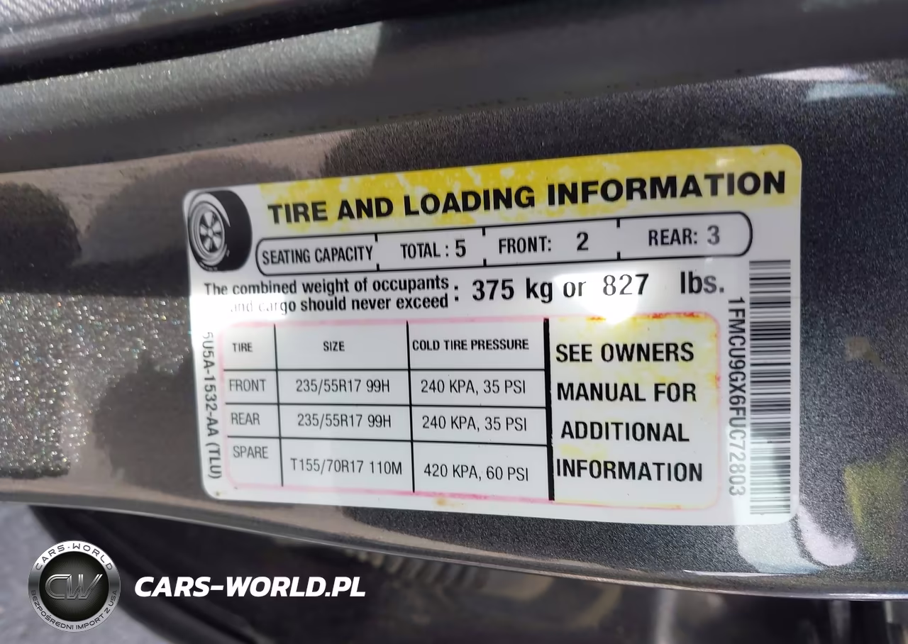 2015 Ford Escape Se VIN:1FMCU9GX6FUC72803 - 9