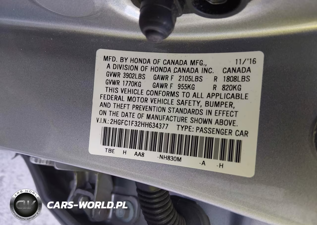 2017 Honda Civic Ex-T VIN:2HGFC1F32HH634377 - 9