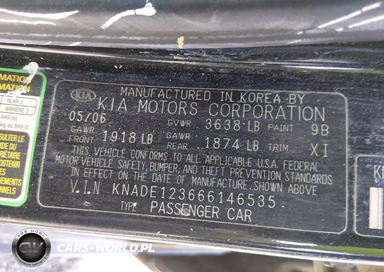 2006 Kia Rio Lx VIN:KNADE123666146535 - 9