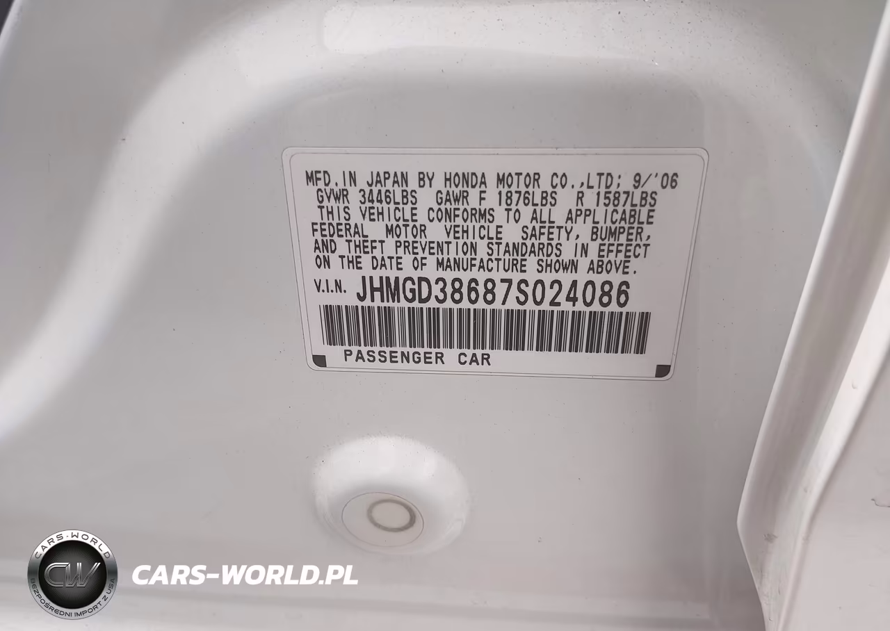 2007 Honda Fit Sport VIN:JHMGD38687S024086 - 9