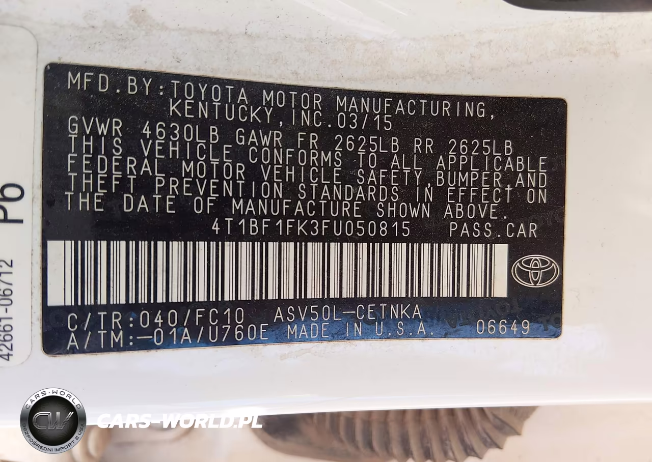 2015 Toyota Camry Le VIN:4T1BF1FK3FU050815 - 9