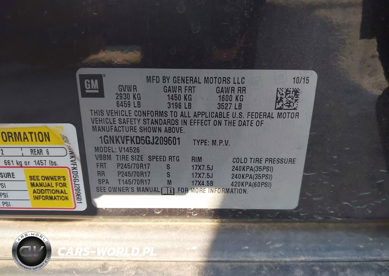 2016 Chevrolet Traverse Ls VIN:1GNKVFKD5GJ209601 - 9