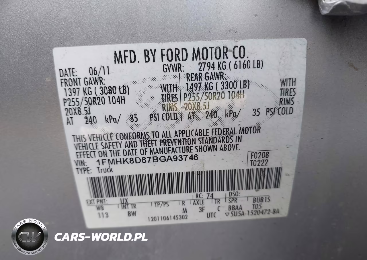 2011 Ford Explorer Xlt VIN:1FMHK8D87BGA93746 - 9