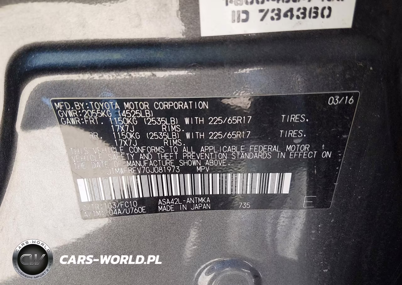 2016 Toyota Rav4 Xle VIN:JTMWFREV7GJ081973 - 9