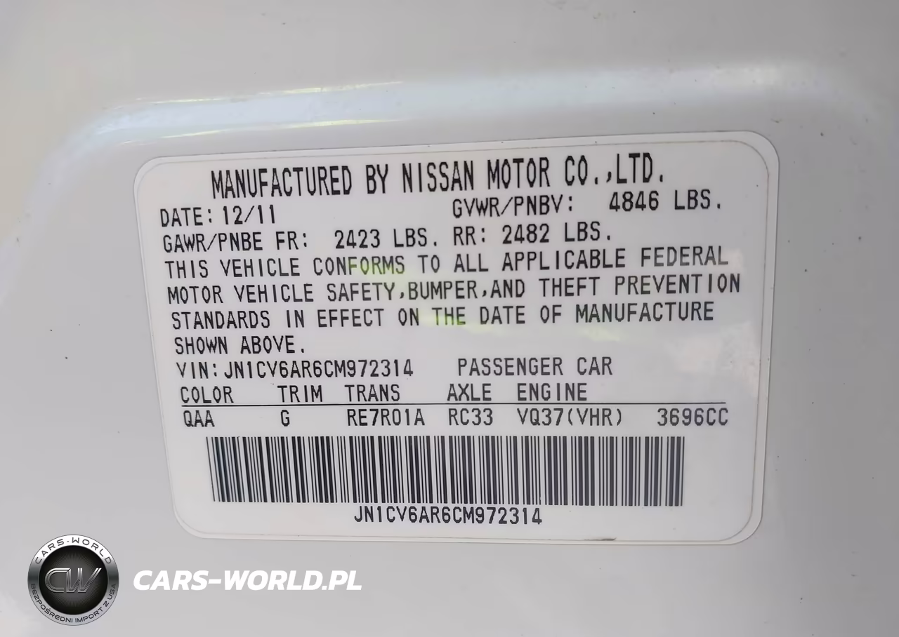 2012 Infiniti G37X VIN:JN1CV6AR6CM972314 - 9