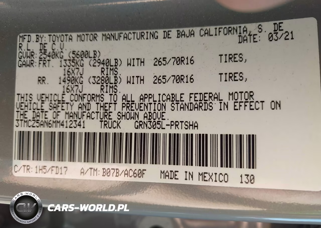2021 Toyota Tacoma 4Wd Trd Off Road VIN:3TMCZ5AN6MM412341 - 9