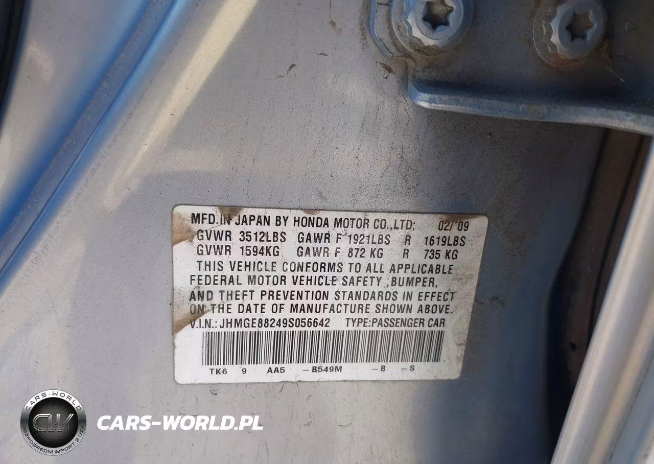 2009 Honda Fit VIN:JHMGE88249S056642 - 9