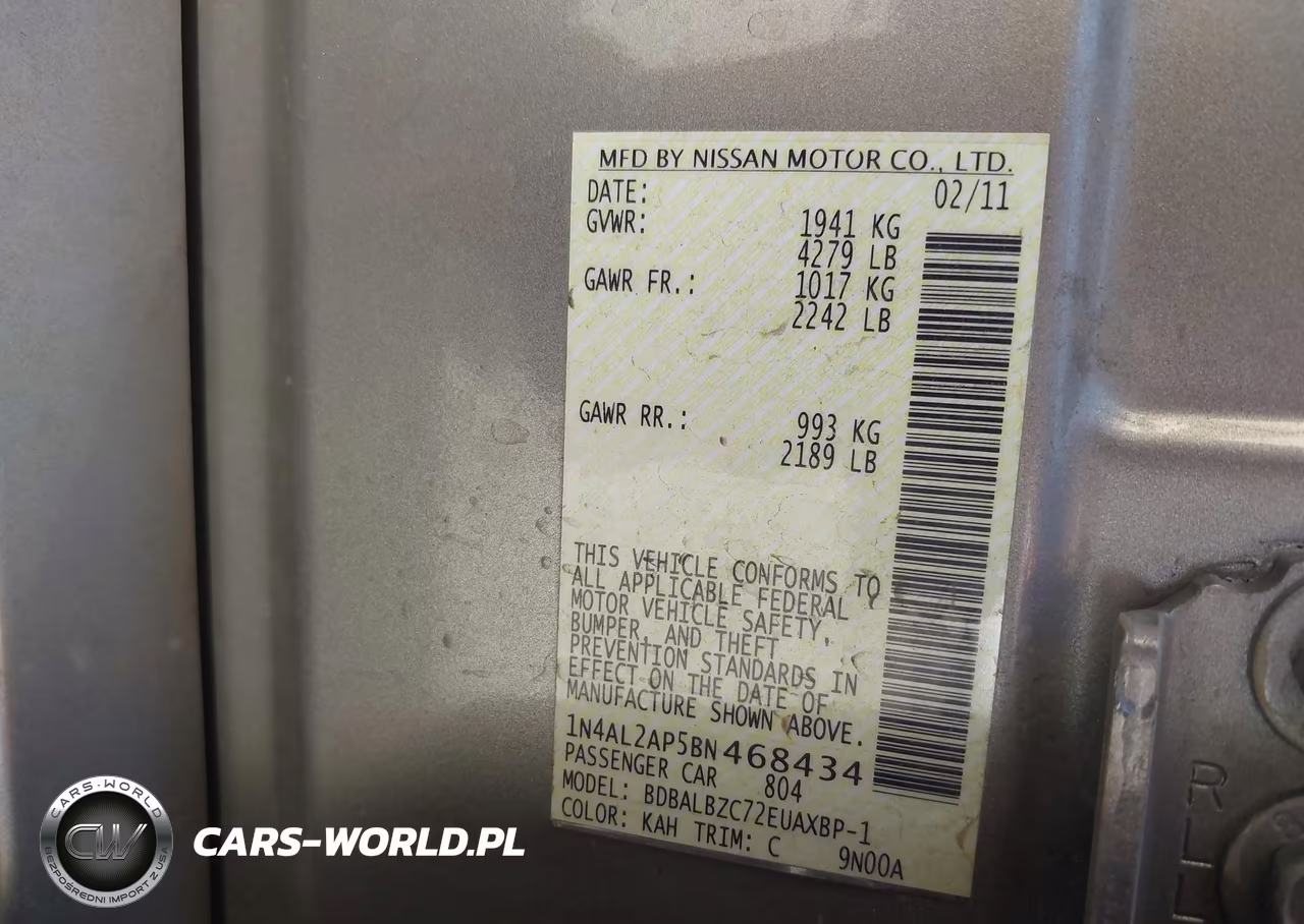 2011 Nissan Altima 2.5 S VIN:1N4AL2AP5BN468434 - 9