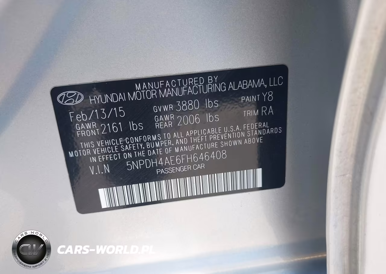 2015 Hyundai Elantra Se VIN:5NPDH4AE6FH646408 - 9