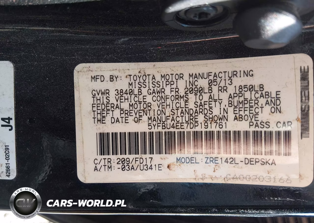 2013 Toyota Corolla S VIN:5YFBU4EE7DP191761 - 9