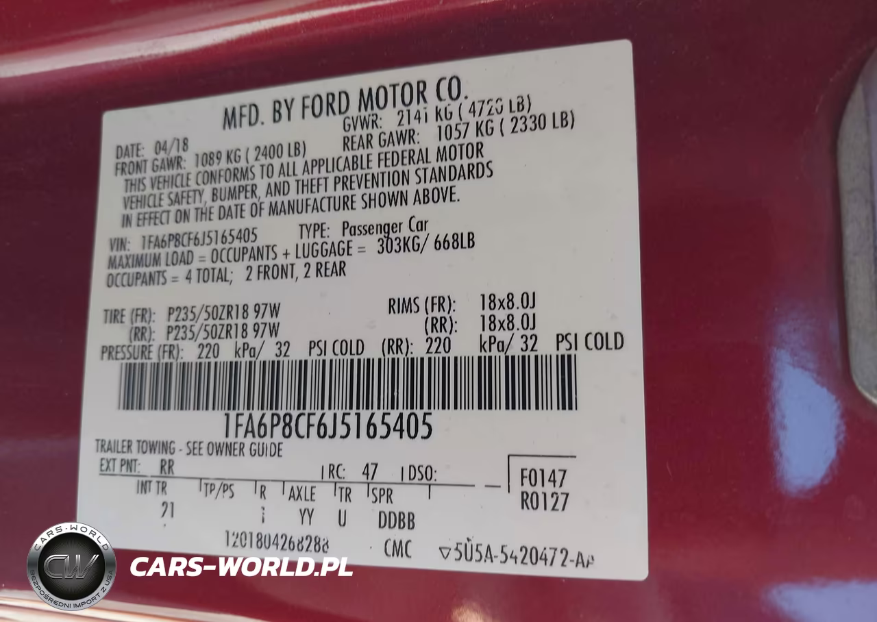2018 Ford Mustang Gt VIN:1FA6P8CF6J5165405 - 9
