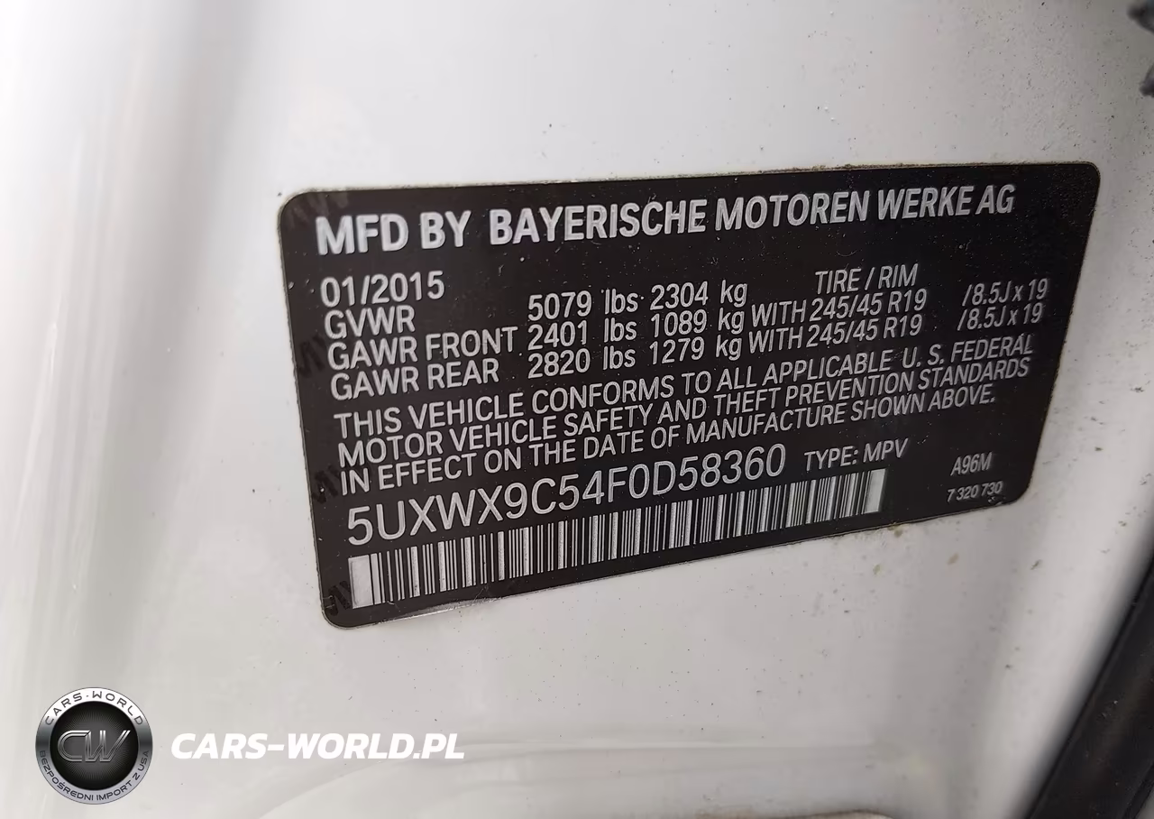 2015 BMW X3 xDrive28I VIN:5UXWX9C54F0D58360 - 9