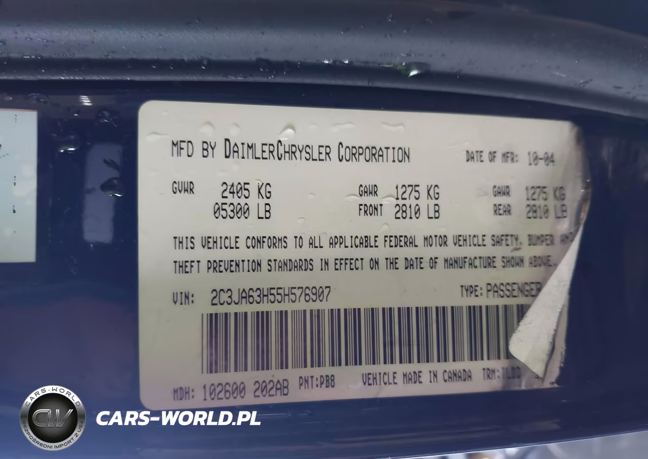 2005 Chrysler 300C VIN:2C3JA63H55H576907 - 9