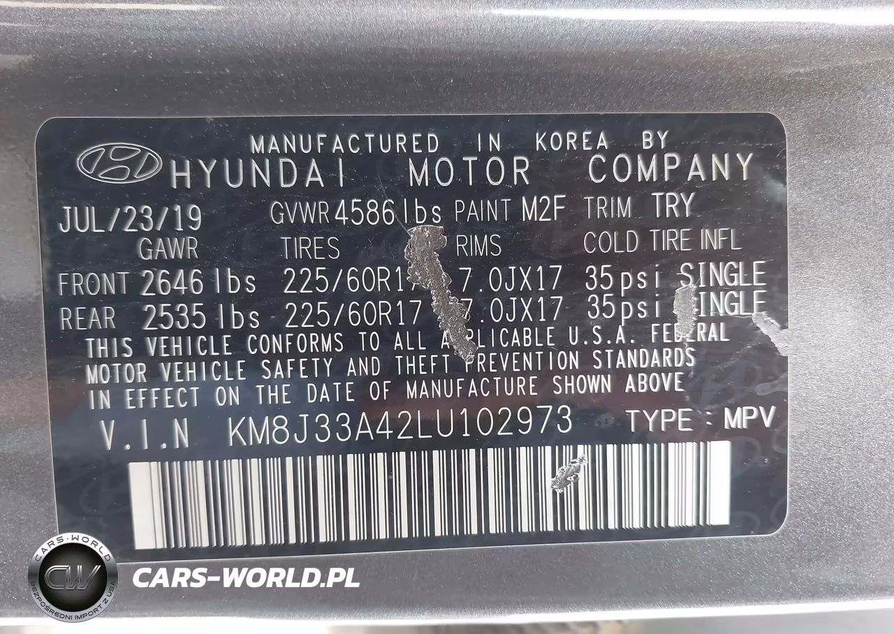 2020 Hyundai Tucson Value VIN:KM8J33A42LU102973 - 9