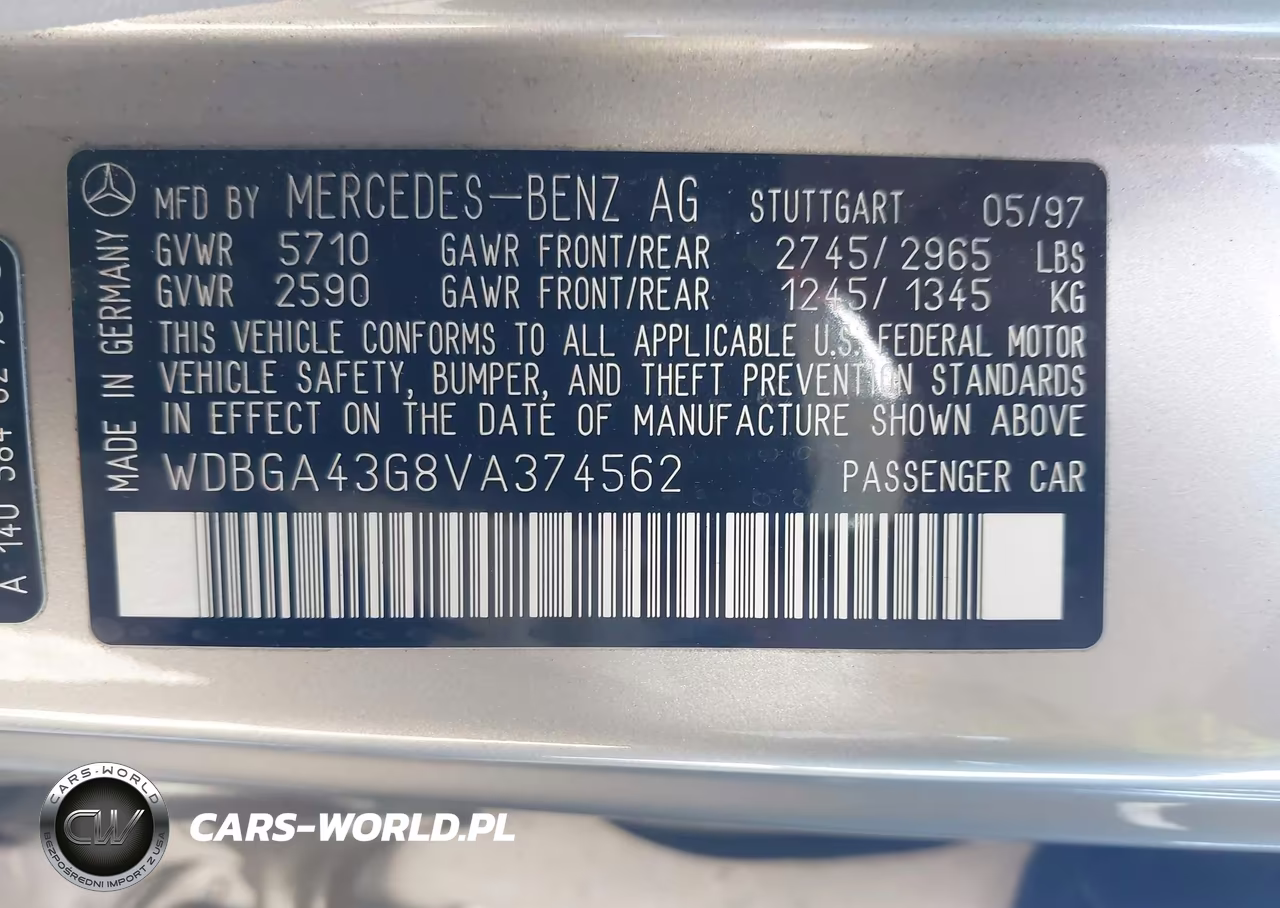 1997 Mercedes-Benz S 420 VIN:WDBGA43G8VA374562 - 9