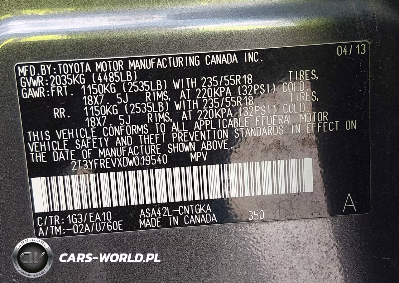 2013 Toyota Rav4 Limited VIN:2T3YFREVXDW019540 - 9