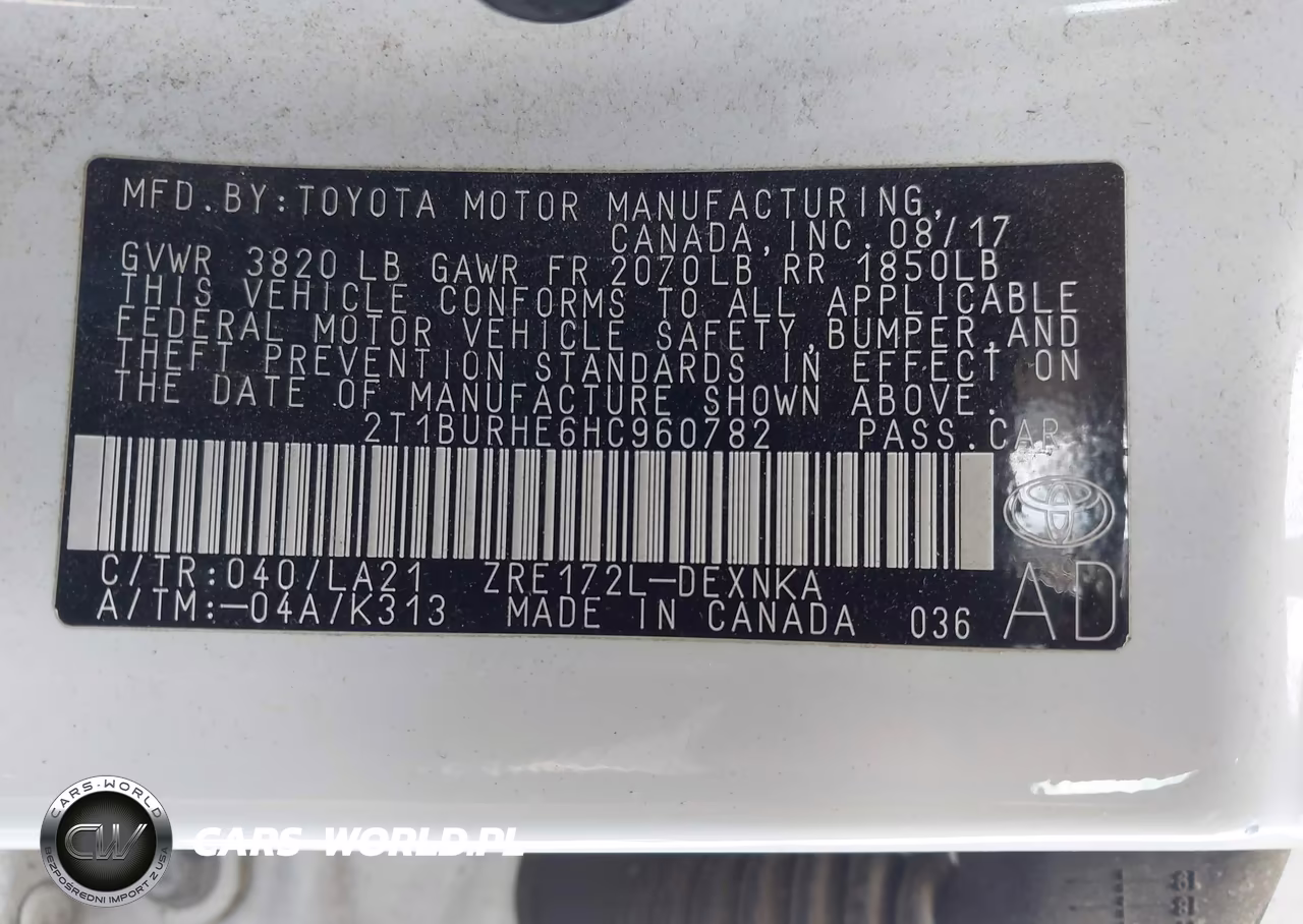 2017 Toyota Corolla Xle VIN:2T1BURHE6HC960782 - 9