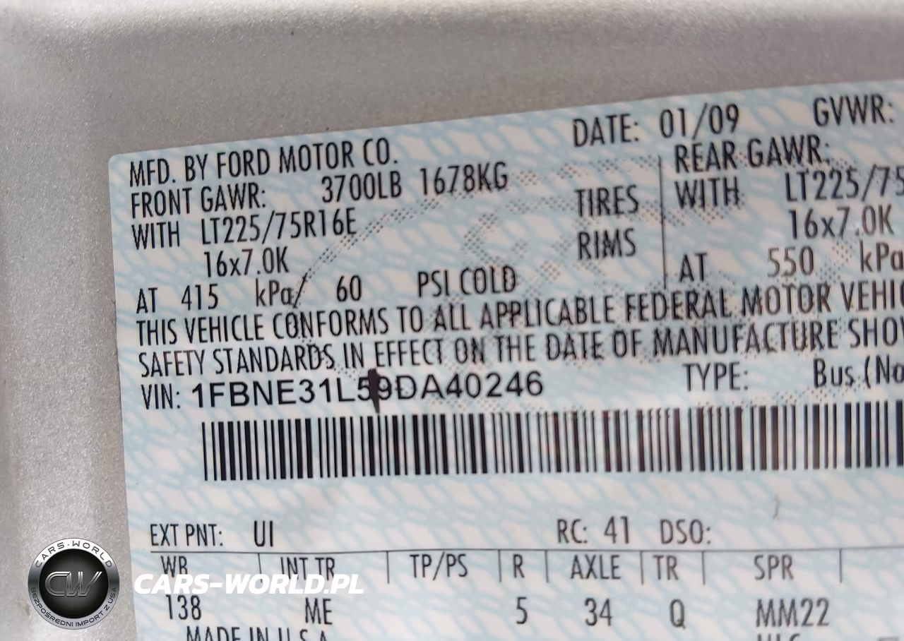 2009 Ford E-350 Super Duty Xl-Xlt VIN:1FBNE31L59DA40246 - 9