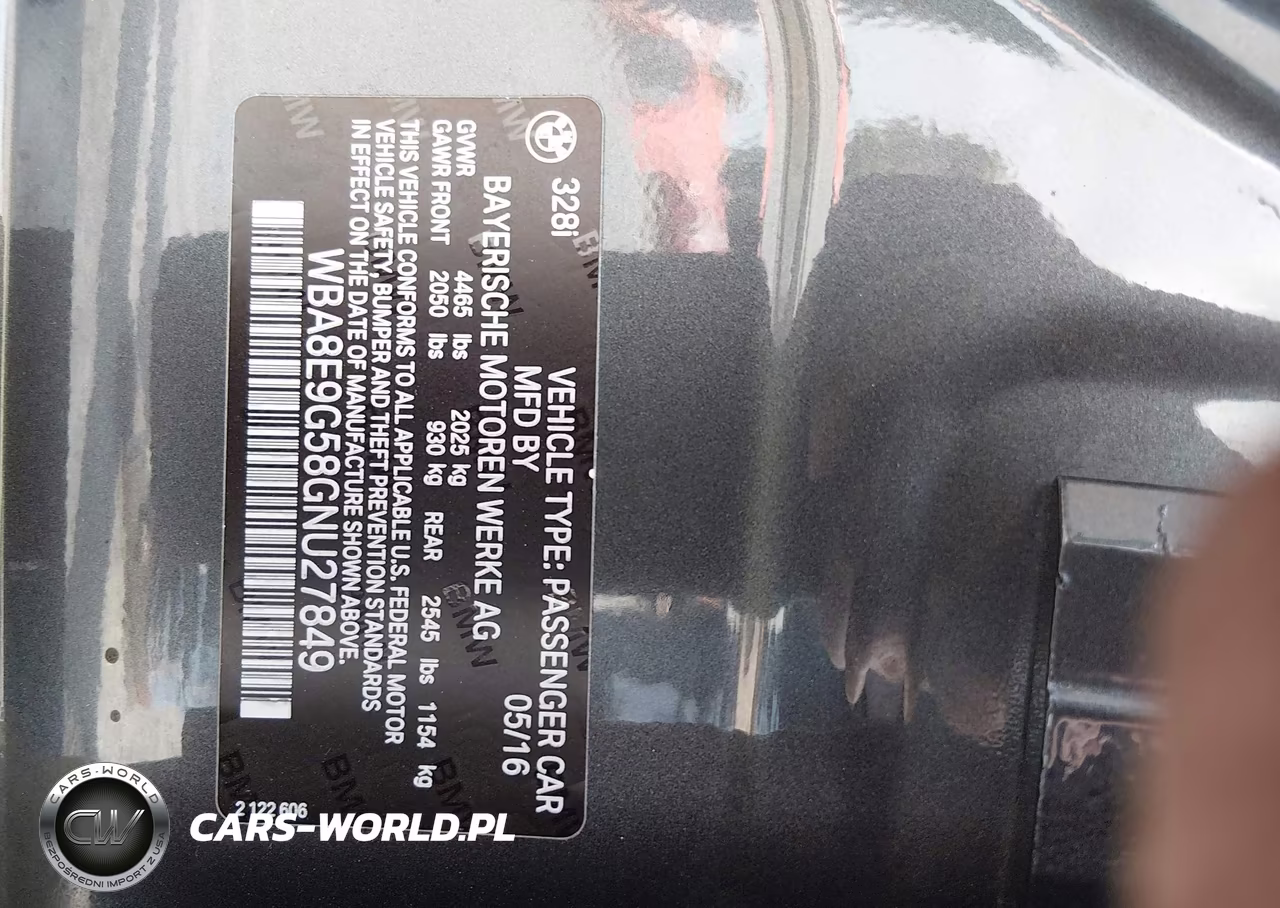 2016 BMW 328I VIN:WBA8E9G58GNU27849 - 9