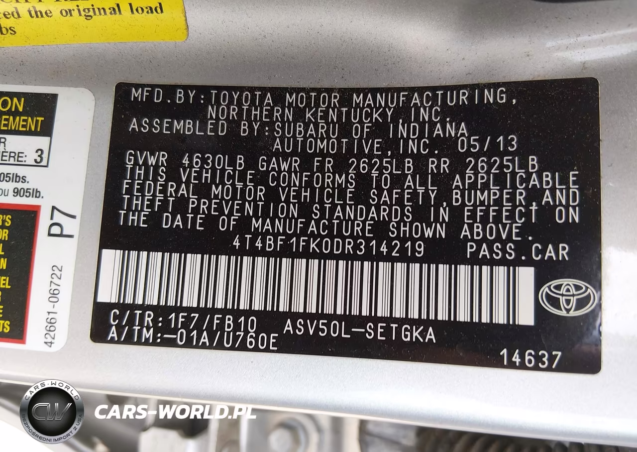 2013 Toyota Camry Xle VIN:4T4BF1FK0DR314219 - 9