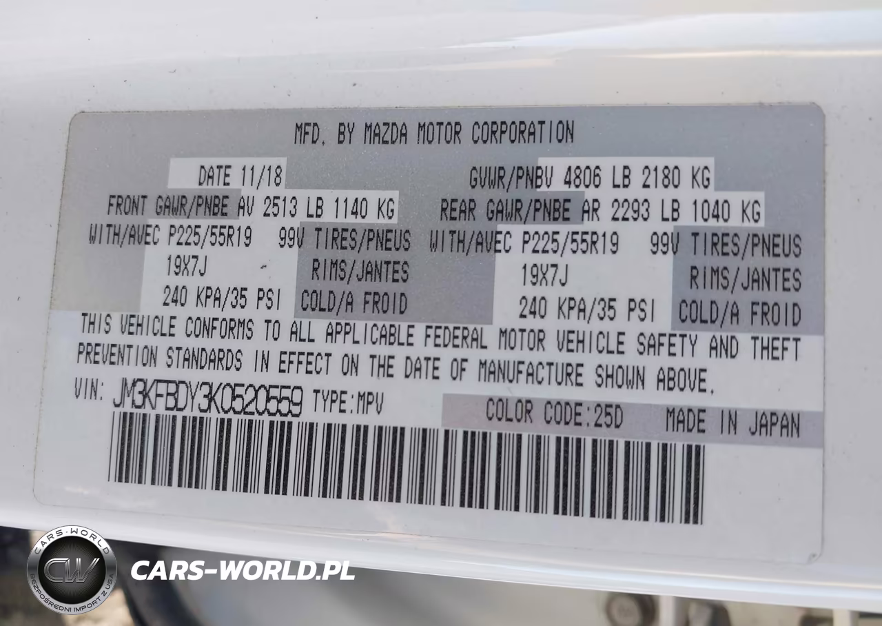 2019 Mazda Cx-5 Grand Touring Reserve VIN:JM3KFBDY3K0520559 - 9