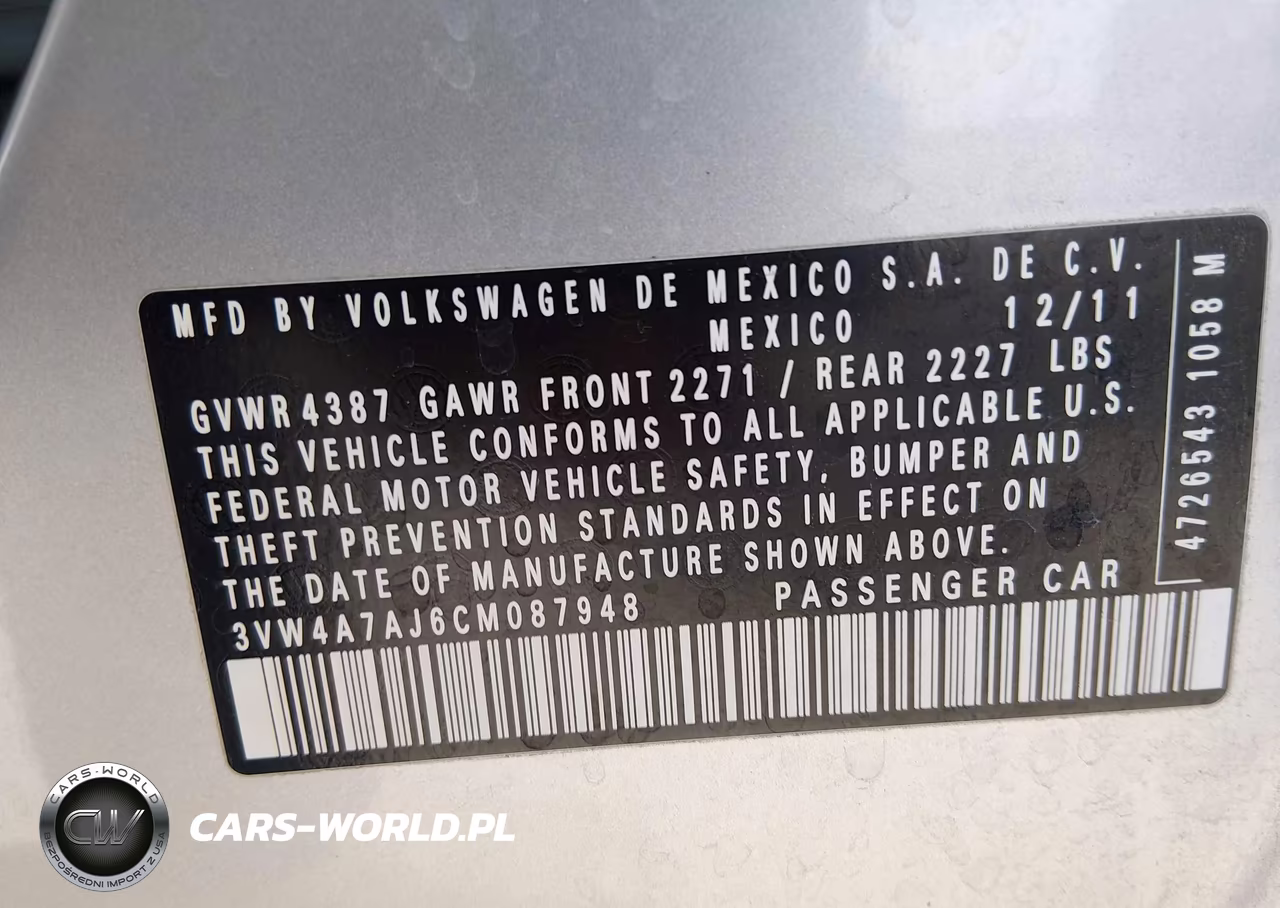 2012 Volkswagen Jetta Gli Autobahn W-Nav VIN:3VW4A7AJ6CM087948 - 9