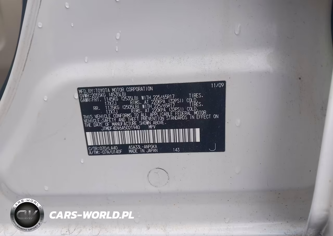2010 Toyota Rav4 Limited VIN:JTMDF4DV6A5021940 - 9