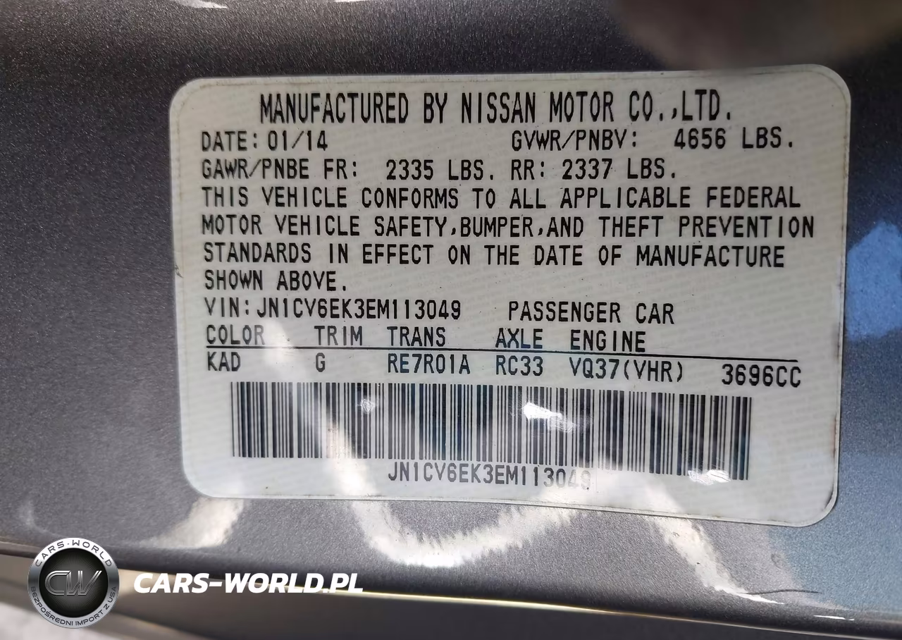 2014 Infiniti Q60 Journey VIN:JN1CV6EK3EM113049 - 9