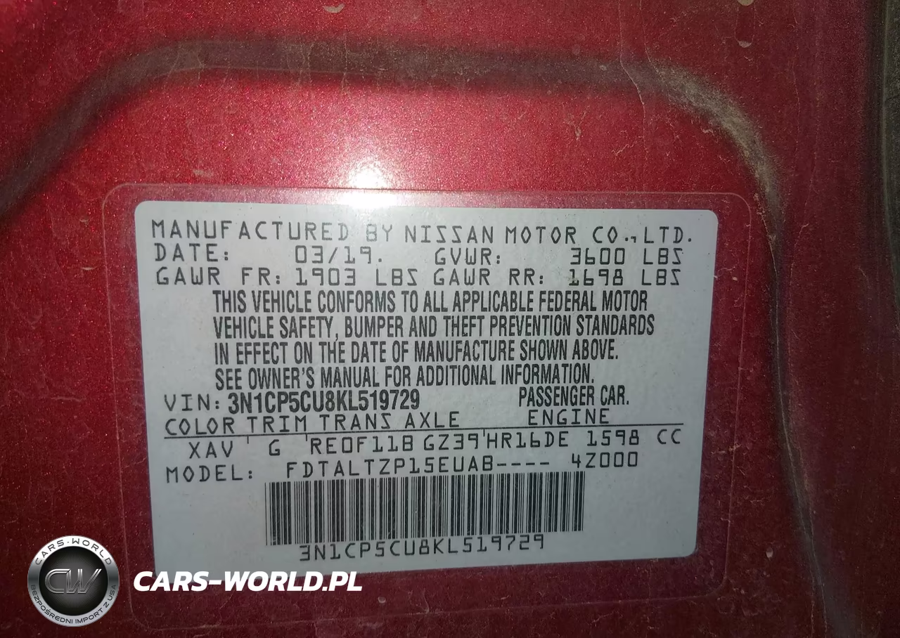 2019 Nissan Kicks Sr VIN:3N1CP5CU8KL519729 - 9