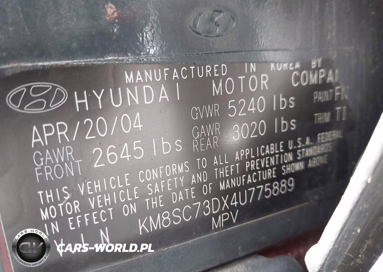 2004 Hyundai Santa Fe Gls VIN:KM8SC73DX4U775889 - 9