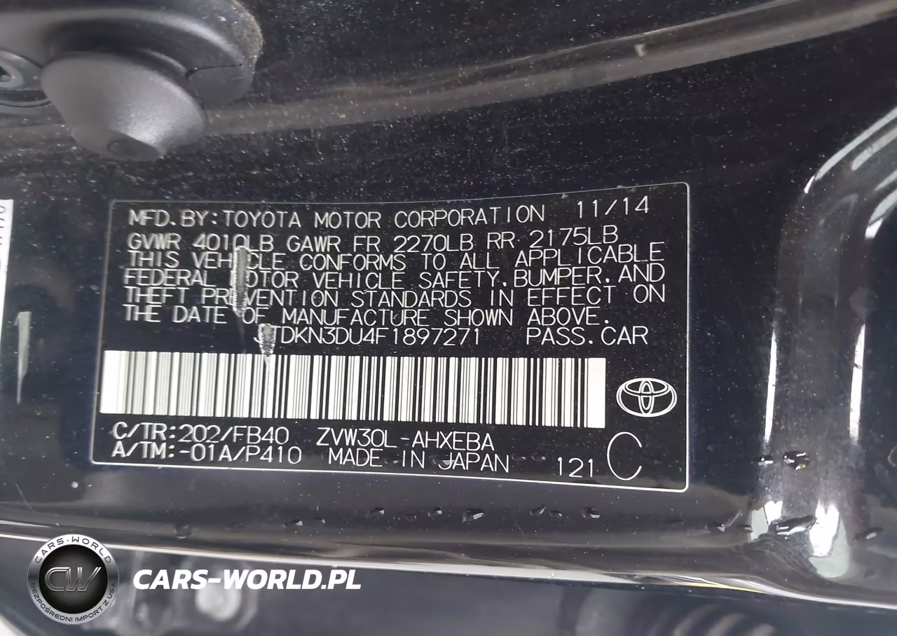 2015 Toyota Prius Two VIN:JTDKN3DU4F1897271 - 9