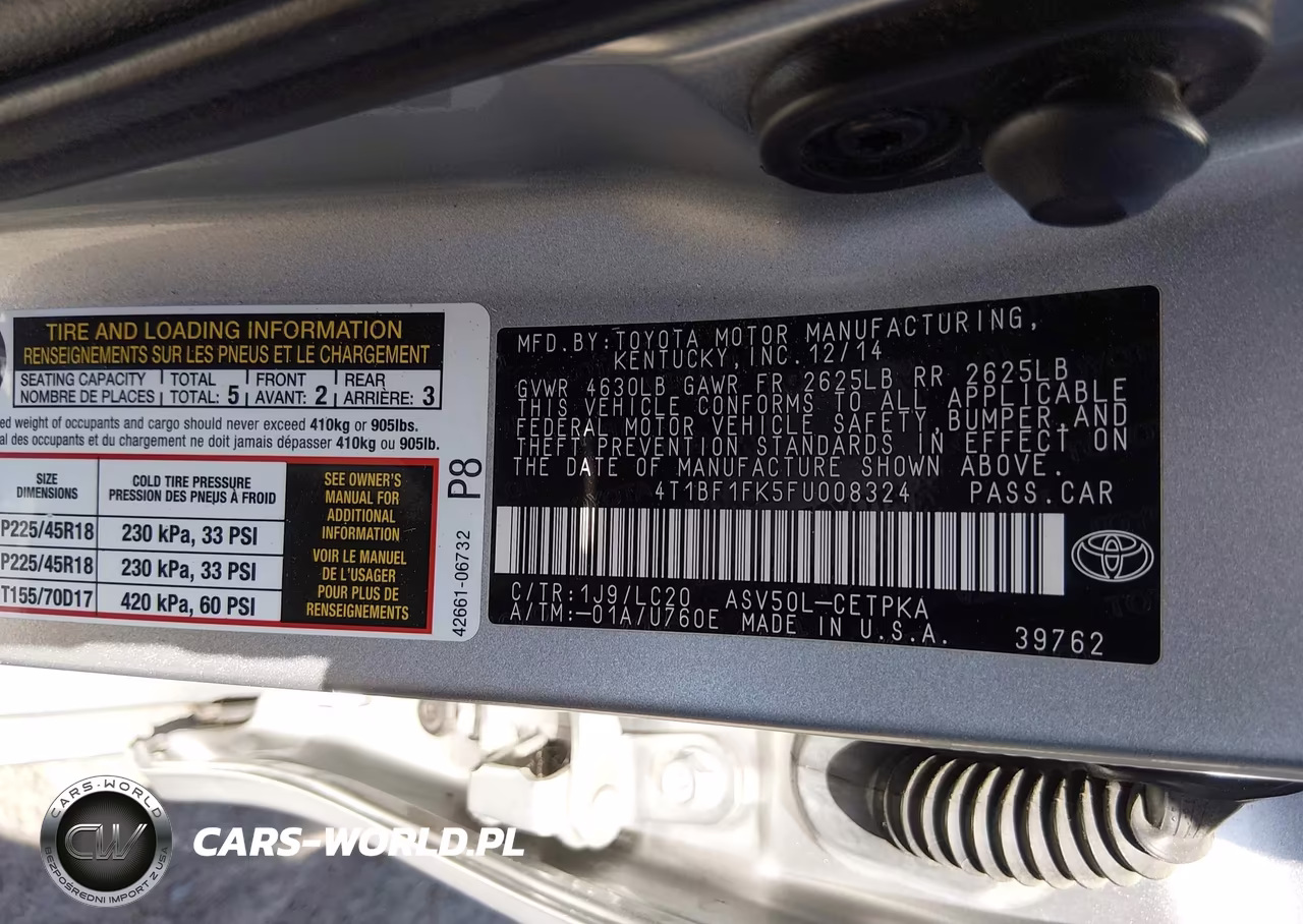 2015 Toyota Camry Xse VIN:4T1BF1FK5FU008324 - 9