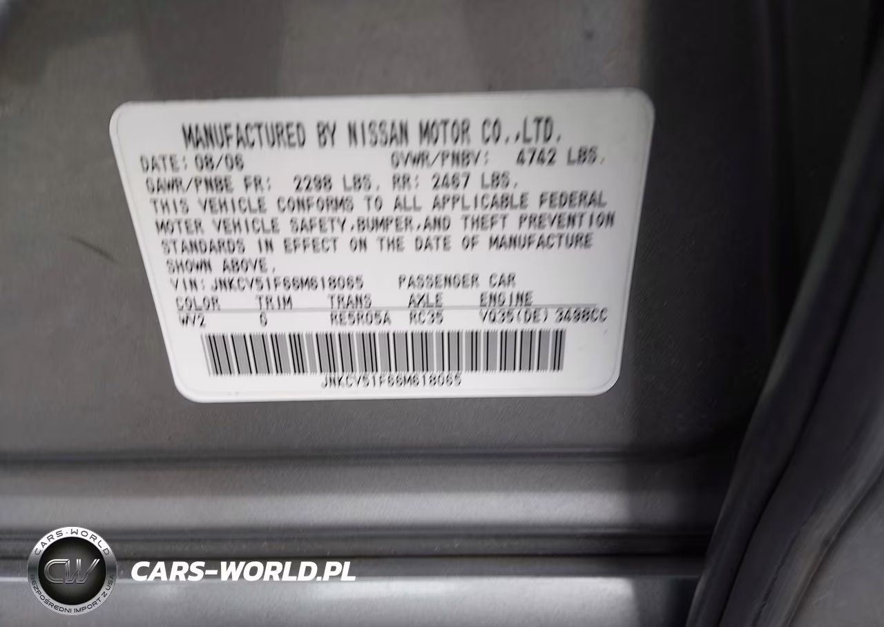 2006 Infiniti G35X VIN:JNKCV51F66M618065 - 9