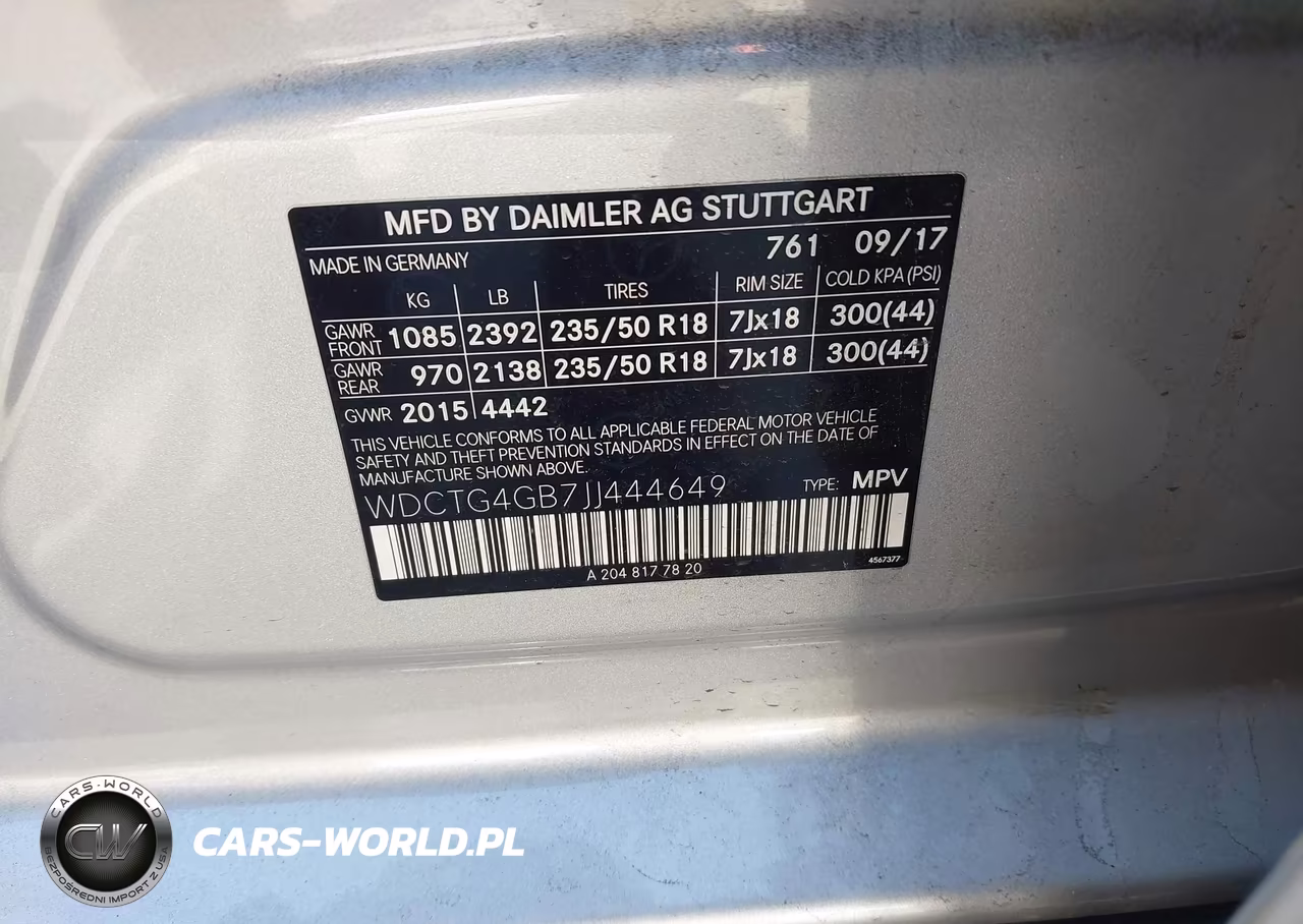 2018 Mercedes-Benz Gla Gla 250 VIN:WDCTG4GB7JJ444649 - 9