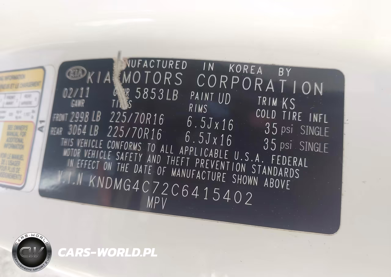 2012 Kia Sedona Lx VIN:KNDMG4C72C6415402 - 9