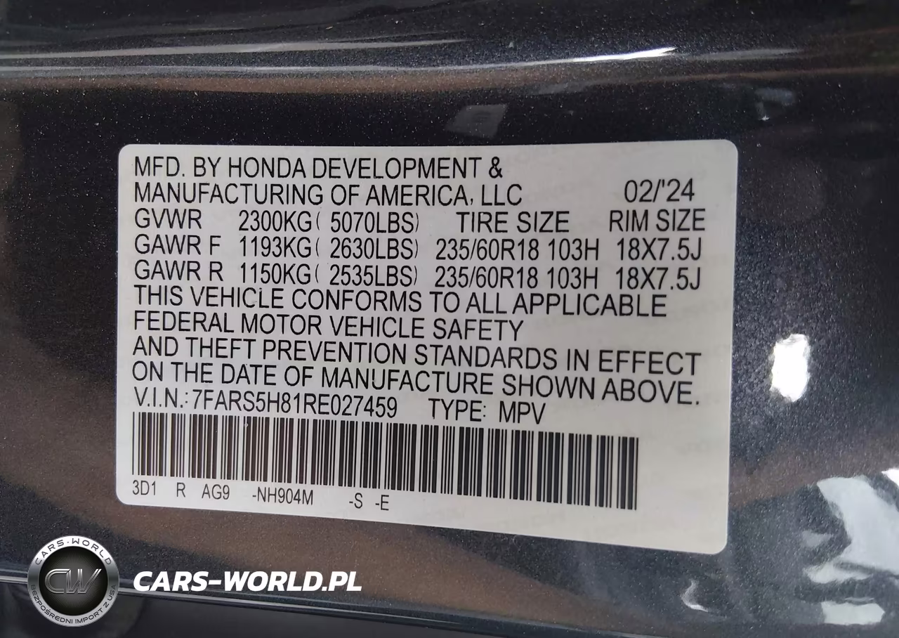 2024 Honda Cr-V Hybrid Sport-L VIN:7FARS5H81RE027459 - 9