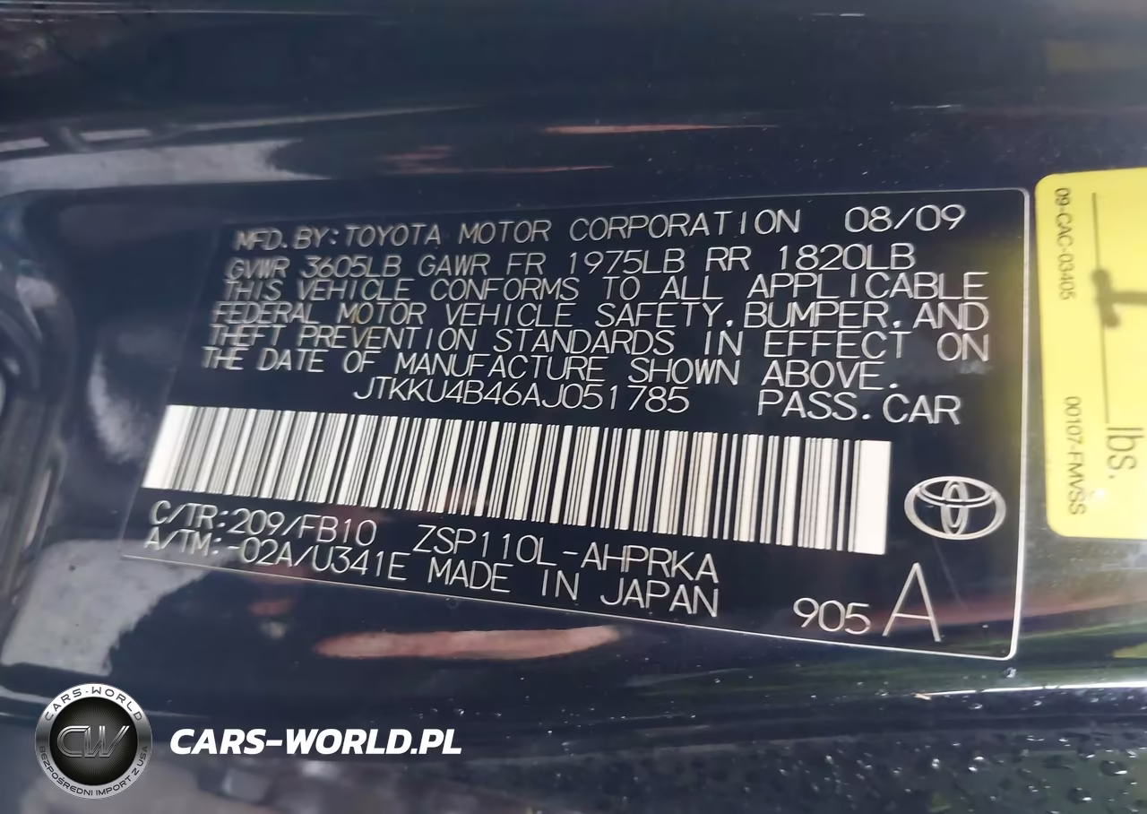 2010 Scion Xd VIN:JTKKU4B46AJ051785 - 9