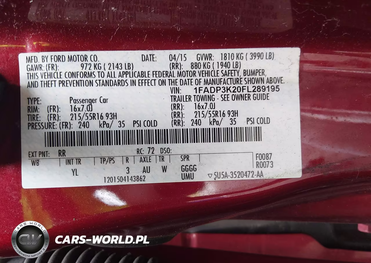 2015 Ford Focus Se VIN:1FADP3K20FL289195 - 9