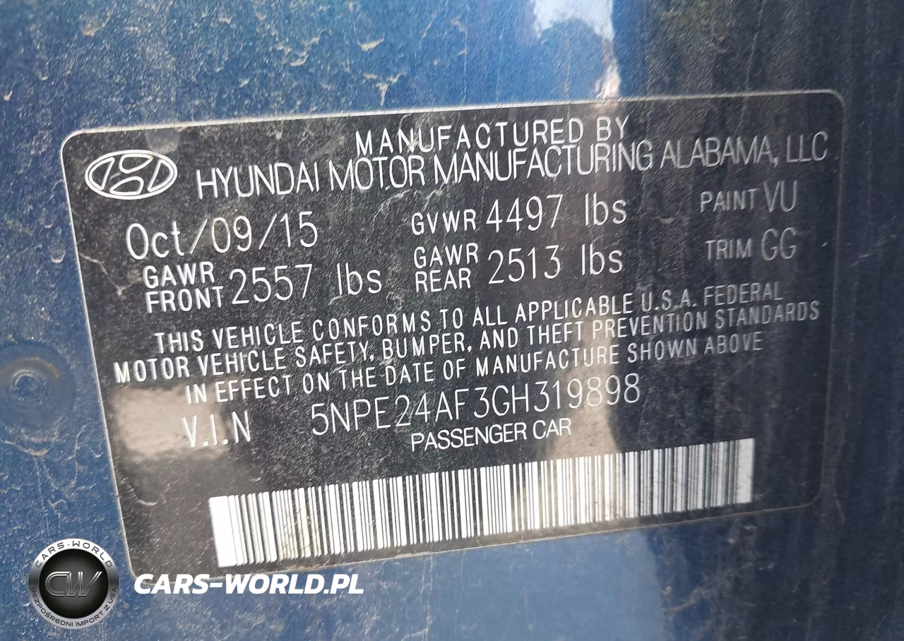 2016 Hyundai Sonata Se VIN:5NPE24AF3GH319898 - 9