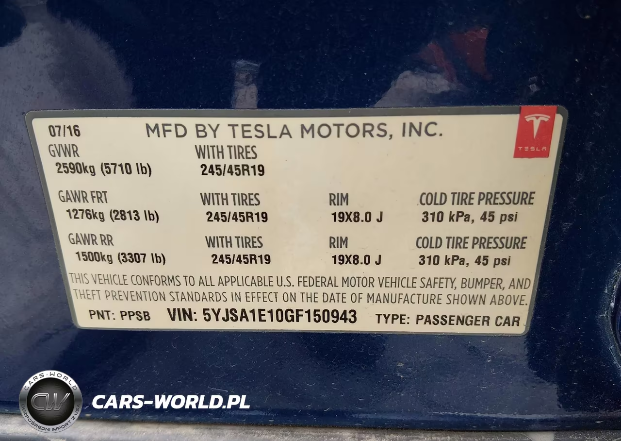 2016 Tesla Model S 60-70-75-85 VIN:5YJSA1E10GF150943 - 9