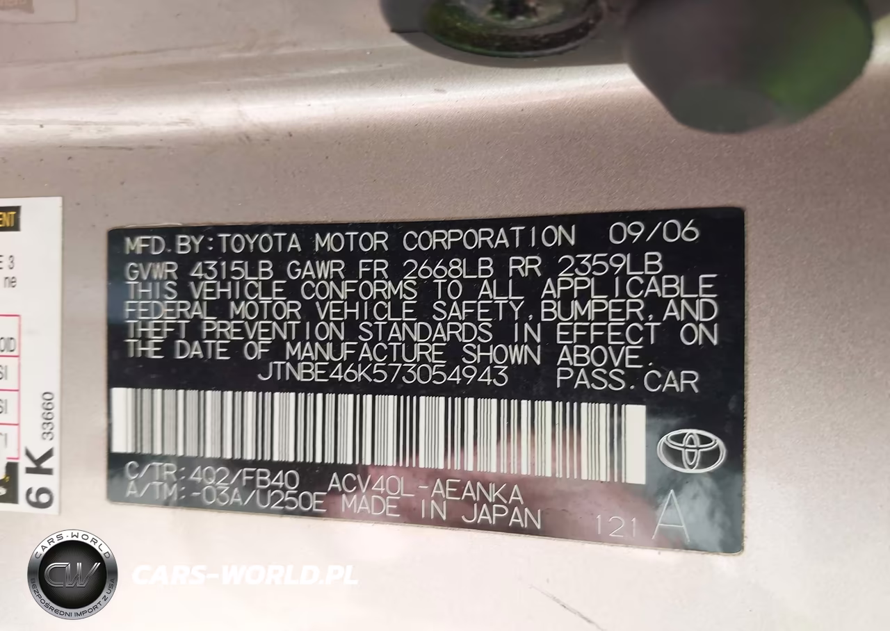 2007 Toyota Camry Ce-Le-Se-Xle VIN:JTNBE46K573054943 - 9