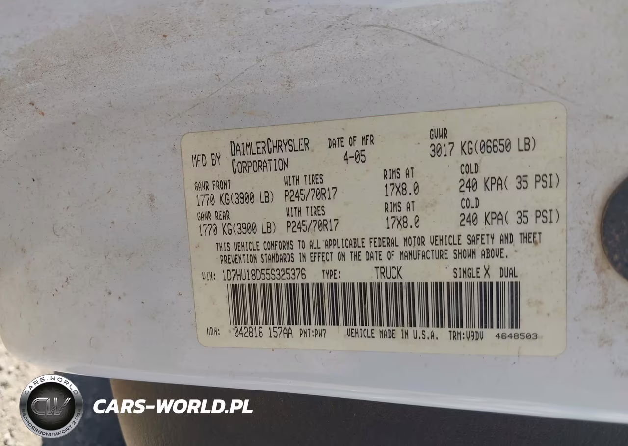 2005 Dodge Ram 1500 Slt-Laramie VIN:1D7HU18D55S325376 - 9
