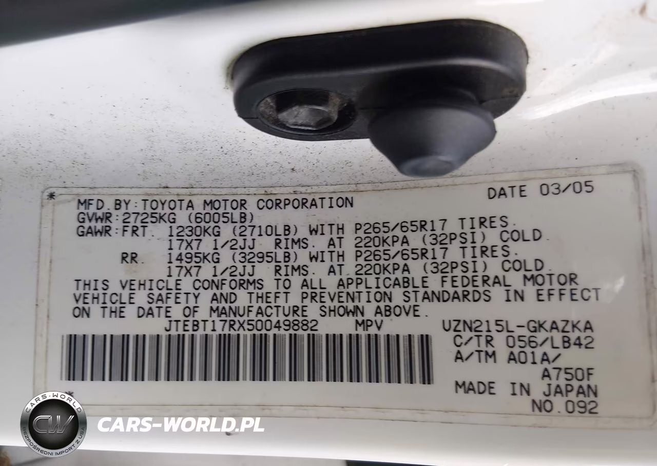 2005 Toyota 4Runner Limited V8 VIN:JTEBT17RX50049882 - 9